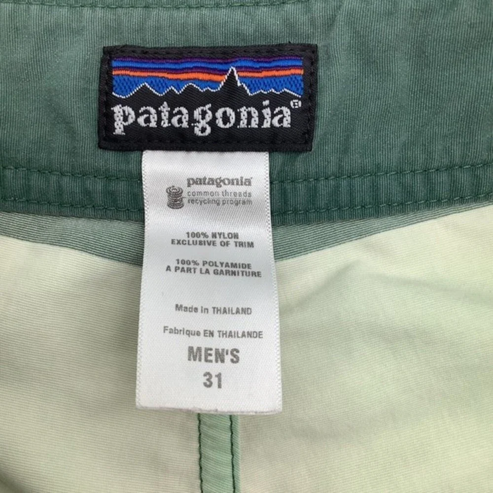Patagonia Mens Board‎ Shorts Green Striped Size 31
